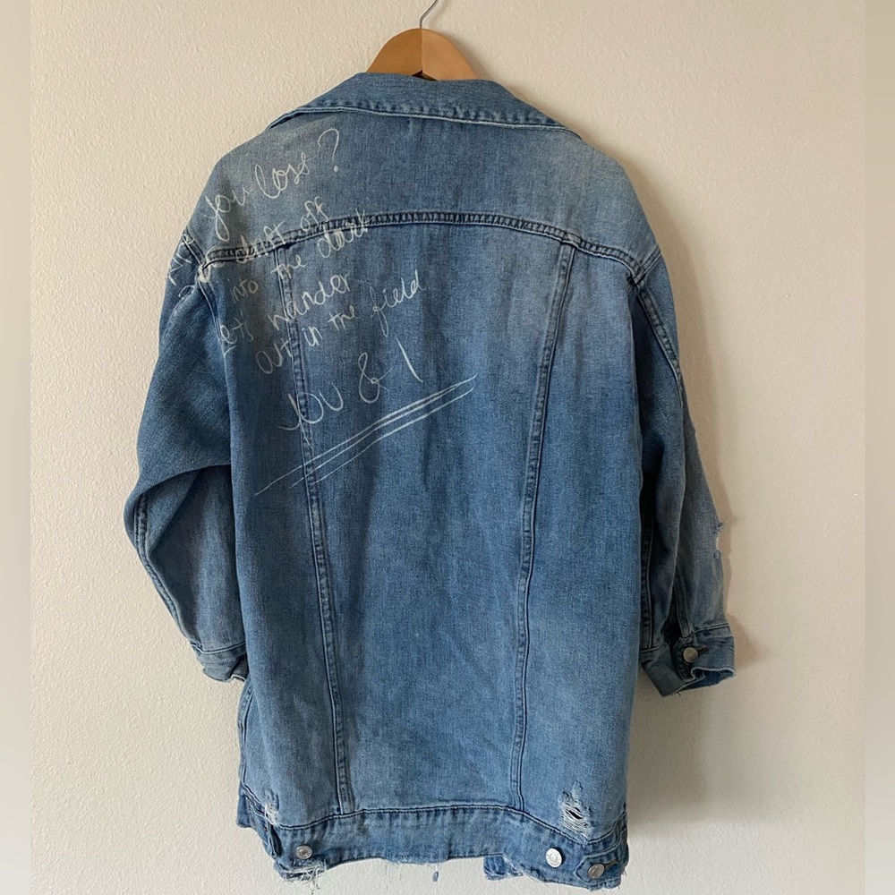 Distressed Oversized Jean Jacket - Picture 2 of 2